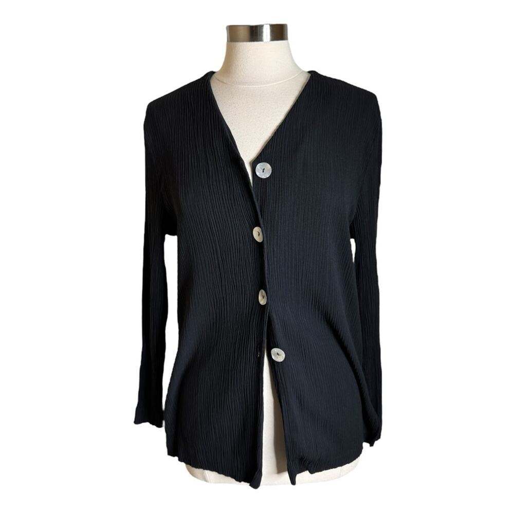 Vintage Jessica Scott Black Button Front‎ Cardigan Women's Size Medium